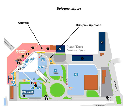 map of Bologna airport